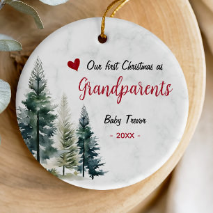Süßes rotes Herz zum ersten Weihnachten Geschenk f Keramik Ornament