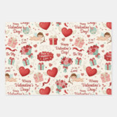 Süßes rotes Herz zum Valentinstag Geschenkpapier Set (Vorderseite)