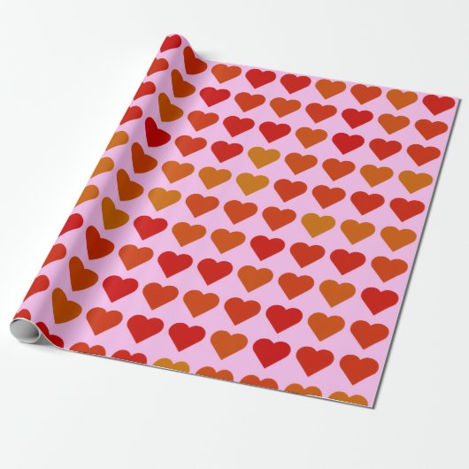 Süßes rotes Herzen-Muster Geschenkpapier (Ungerollt)