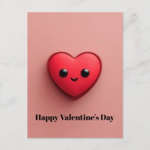 Süßes rotes Kawaii-Herz Valentinstag-Karte  Postkarte