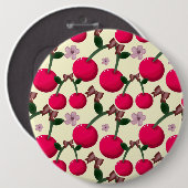 Süßes rotes Kirschenmuster Button (Vorne & Hinten)