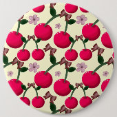 Süßes rotes Kirschenmuster Button (Vorderseite)
