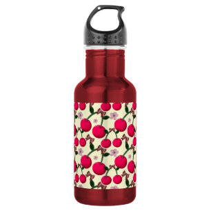 Süßes rotes Kirschenmuster Edelstahlflasche