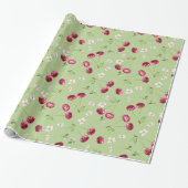 Süßes rotes Kirschenmuster Geschenkpapier (Ungerollt)