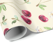 Süßes rotes Kirschenmuster Geschenkpapier (Rolleneckpunkt)