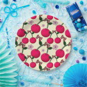 Süßes rotes Kirschenmuster Pappteller (Party)