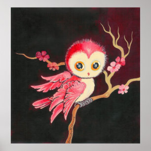 Süßes Rotes Owl Poster