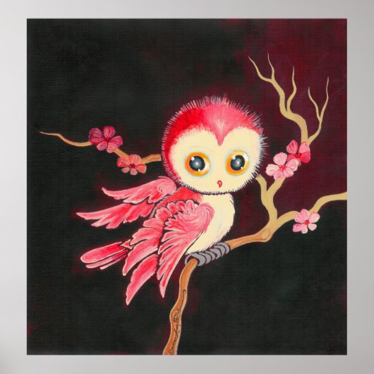 Süßes Rotes Owl Poster (Vorne)