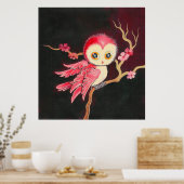 Süßes Rotes Owl Poster (Küche)