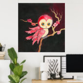 Süßes Rotes Owl Poster (Heimbüro)