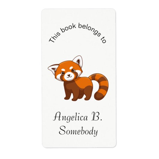 Süßes Rotes-Panda-Exlibris (Vorne)