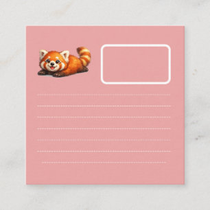 Süßes Rotes-Panda-Relaxing-Kawaii-Tierdesign Quadratische Visitenkarte