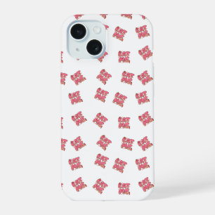 Süßes rotes Teddybär-Muster   Kawaii-Tier nahtlos iPhone 15 Hülle