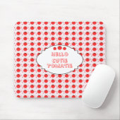 Süßes rotes Tomatenmuster Hallo Süße Tomate Mousepad (Mit Mouse)