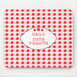 Süßes rotes Tomatenmuster Hallo Süße Tomate Mousepad