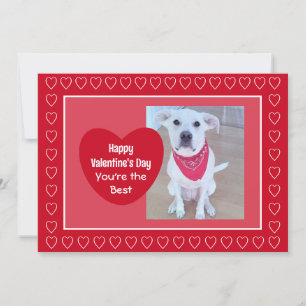 Süßes rotes und rosa Herz-Foto zum Valentinstag Feiertagskarte