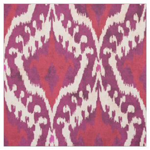 Süßes rotes und violettes Ikat-Stammesmuster Stoff