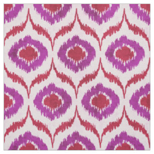 Süßes rotes und violettes Ikat-Stammesmuster Stoff
