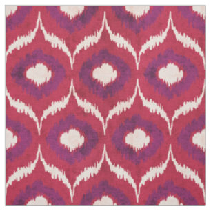 Süßes rotes und violettes Ikat-Stammesmuster Stoff