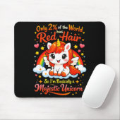 Süßes rothaariges Einhorn Ginger Pride Rothaarige Mousepad (Mit Mouse)
