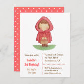 Süßes Rotkäppchen-Mädchen-Geburtstags-Party Einladung (Vorne/Hinten)