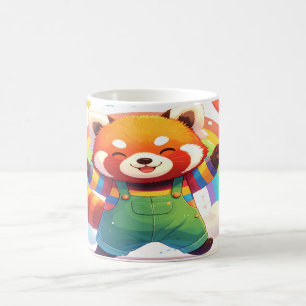 Süßes Rotpanda-Design - Glückliches Tanzendes Tier Kaffeetasse