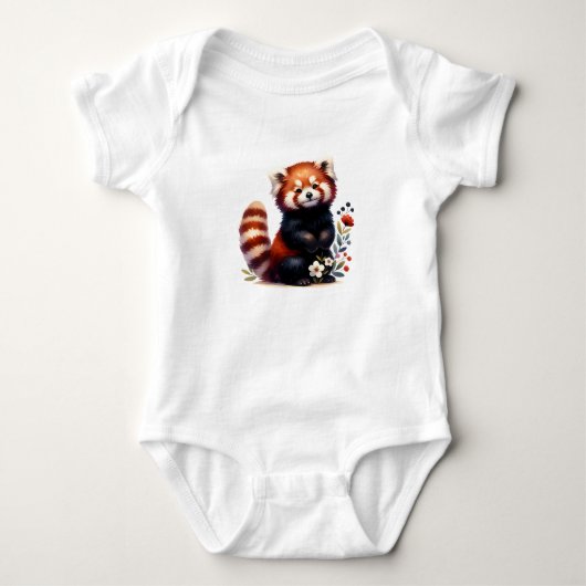Süßes Rotpanda-Design | Whimsical Creature Baby Strampler (Vorderseite)