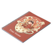 Süßes Rotpanda-Kaffeestudium Spiralnotizbuch Notizblock (Linke Seite)