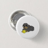 Süßes Rottweiler-Welpen-Ballspiel-Geschenk Button (Vorne & Hinten)