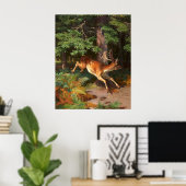 Süßes Rotwild im Wald Poster (Heimbüro)