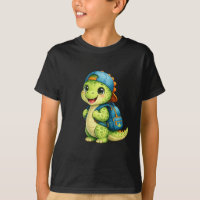 Süßes Rucksack-Dinosaurier-Kinder-T-Shirt