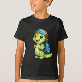 Süßes Rucksack-Dinosaurier-Kinder-T-Shirt T-Shirt