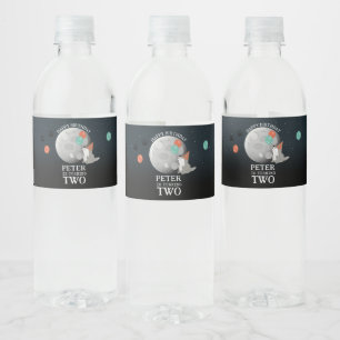 Süßes Rudel Wald Mond Heulender Geburtstag Wasserflaschenetikett