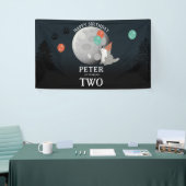 Süßes Rudel Wölfe Wald Mond Heulender Geburtstag Banner (Messeveranstaltung)