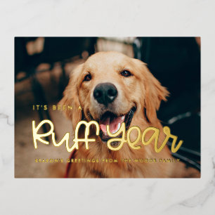 Süßes Ruff-Jahr-Hund-Foto Folien Feiertagspostkarte
