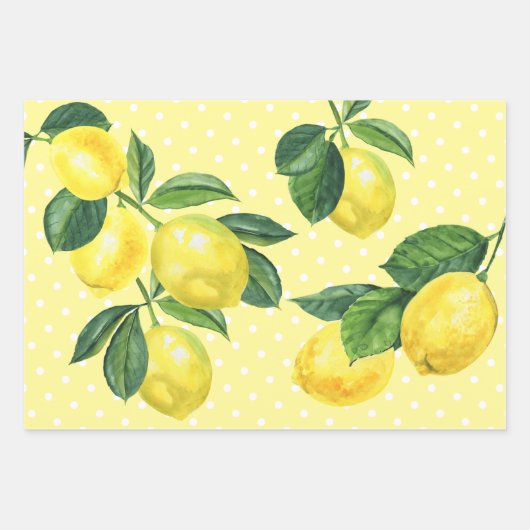 Süßes rustikales Land AquarellZitrusfrüchte Geschenkpapier Set (Vorderseite 2)