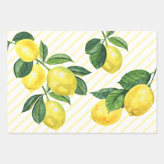 Süßes rustikales Land AquarellZitrusfrüchte Geschenkpapier Set (Vorderseite)