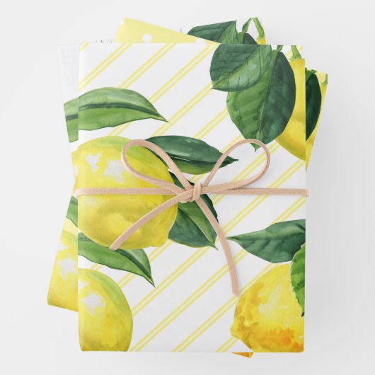 Süßes rustikales Land AquarellZitrusfrüchte Geschenkpapier Set (Beispiel)