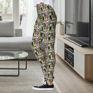 Süßes Sable-Frettchen Wildblumen Grüner Wald Leggings