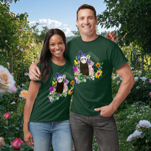 Süßes Sable-Frettchen Wildblumen Grüner Wald T-Shirt