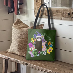 Süßes Sable-Frettchen Wildblumen Grüner Wald Tasche