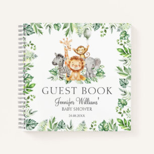 Süßes Safari-Baby-Party-Gästebuch-Geschenk-Notizbu Notizblock