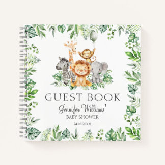 Süßes Safari-Baby-Party-Gästebuch-Geschenk-Notizbu Notizblock