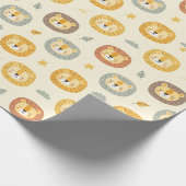 Süßes Safari-Löwengesicht-Muster Geschenkpapier (Ecke)