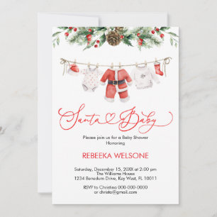 Süßes Santa-Baby-Christmas-Baby-Shower Einladung