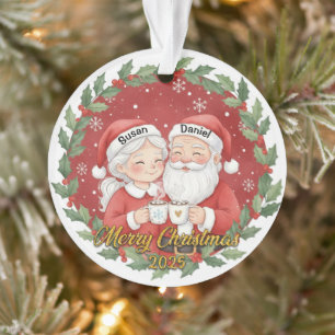 Süßes Santa-Paar Feiertags-Andenken mit individuel Ornament