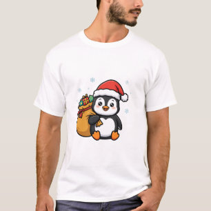 Süßes Santa-Pinguin-Weihnachts-T-Shirt T-Shirt