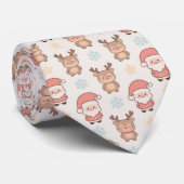 Süßes Santa- und Rentiermuster Krawatte (Gerollt)