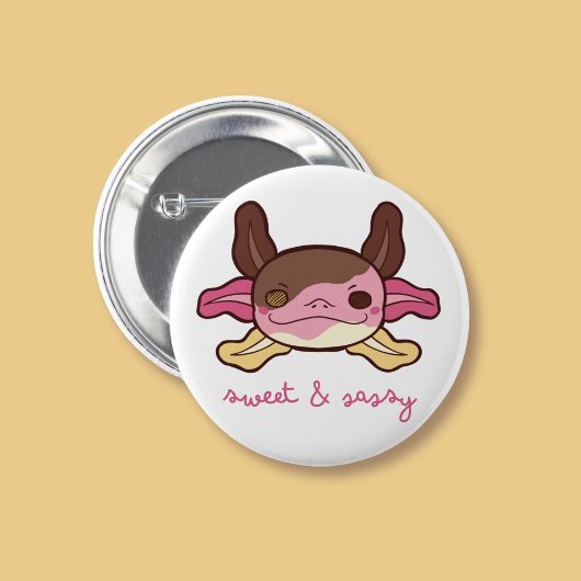 Süßes & Sassy Axolotl Neapolitanes Ice Creme Button
