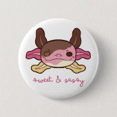 Süßes & Sassy Axolotl Neapolitanes Ice Creme Button (Vorderseite)